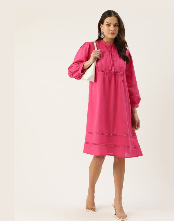 Kasa Pink Solid Dress