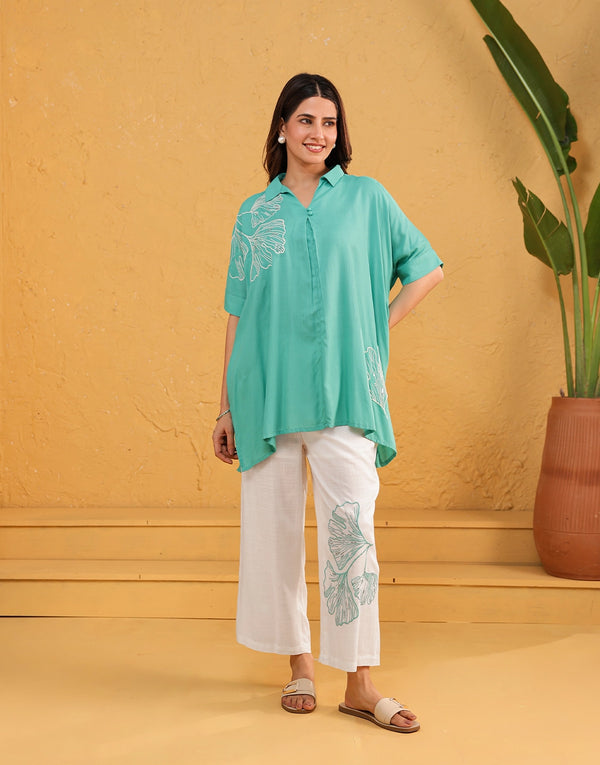 ELORA GREEN LOOSE FIT CO-ORD SET