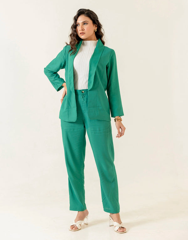 OLIVIA GREEN 2 PCS BLAZER SET