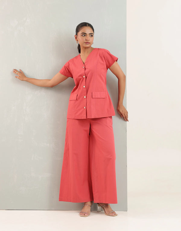 LAGOS CORAL SOLID CO-ORD SET