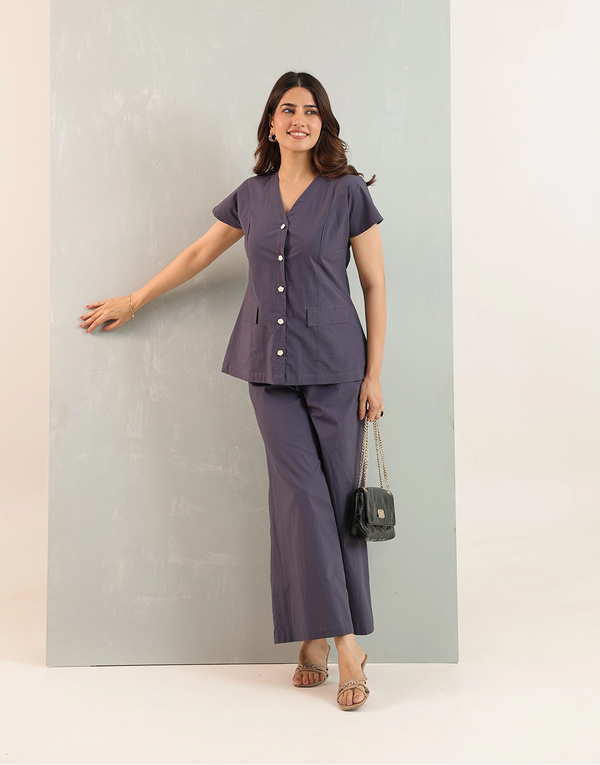 LAGOS BLUE SOLID CO-ORD SET