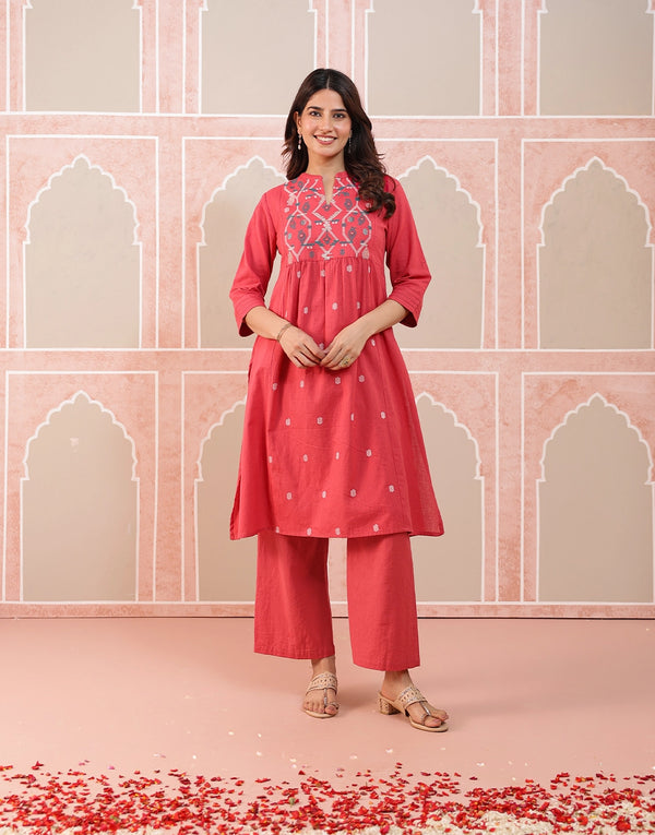 TIA CORAL EMBROIDERED TOPS