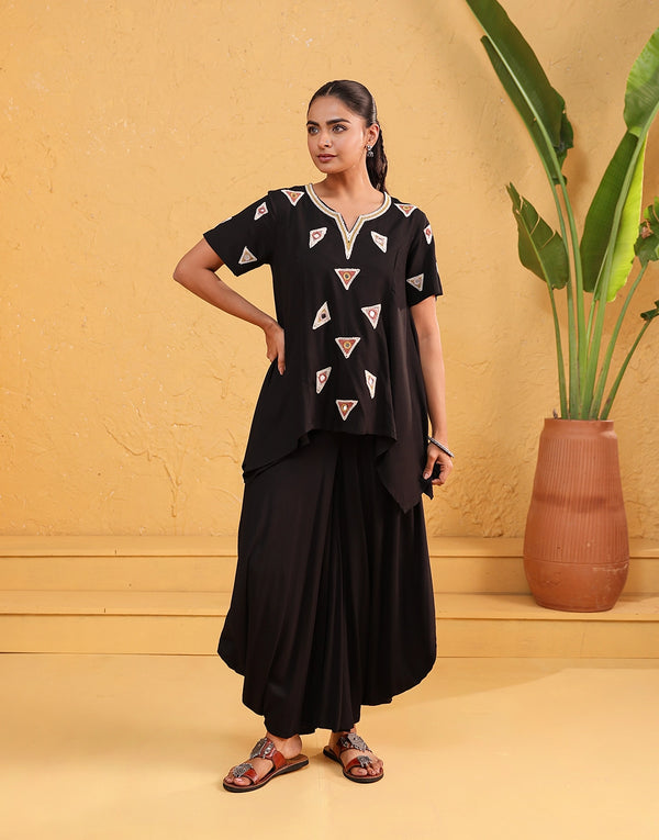 FLORENCE BLACK EMBROIDERED CO-ORD SET