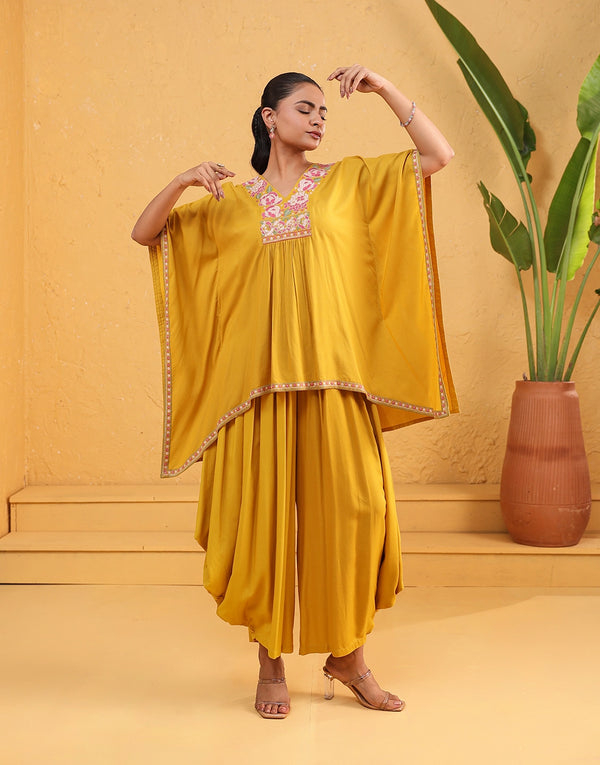 VALENCIA MUSTARD EMBROIDERED CO-ORD SET