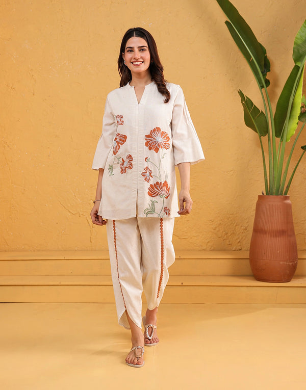 BERLIN OFF-WHITE EMBROIDERED CO-ORD SET