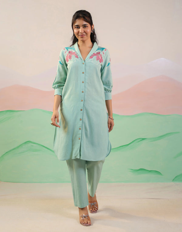 AVERY BLUE  EMBROIDERY CO-ORD SET