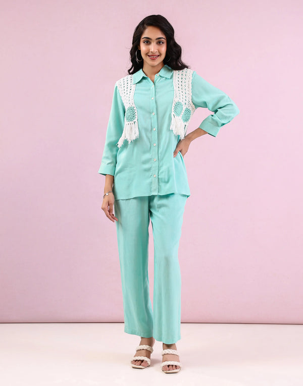 BELLE GREEN CROSIA CO-ORD SET