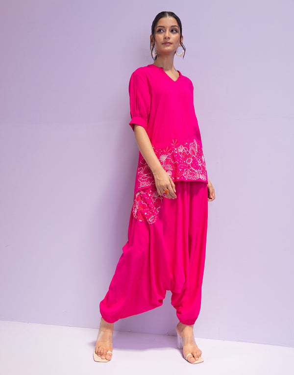 Cheri cheri Pink boho Embroidered co-ord set