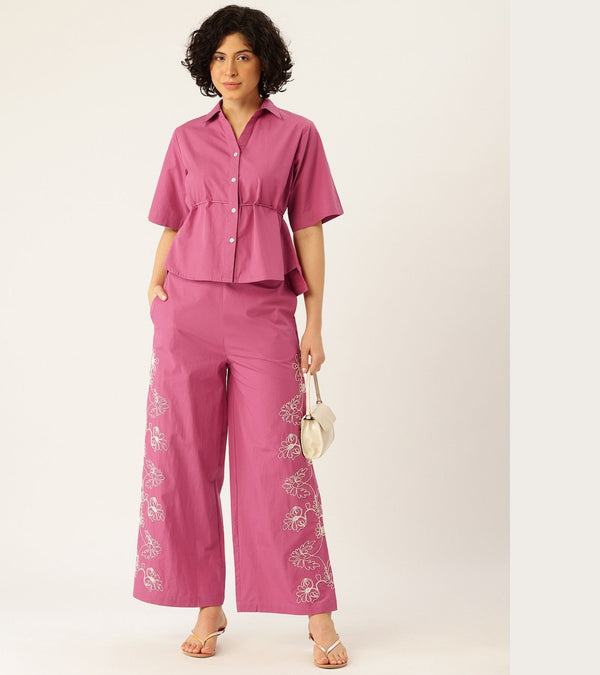 EMBEE PINK EMBROIDERED CO-ORD