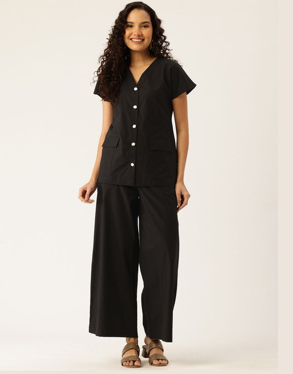 LAGOS BLACK SOLID CO-ORD SET