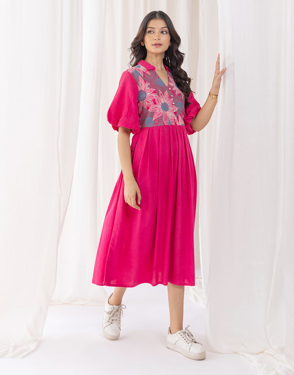 LUNA PINK EMBROIDRED DRESS