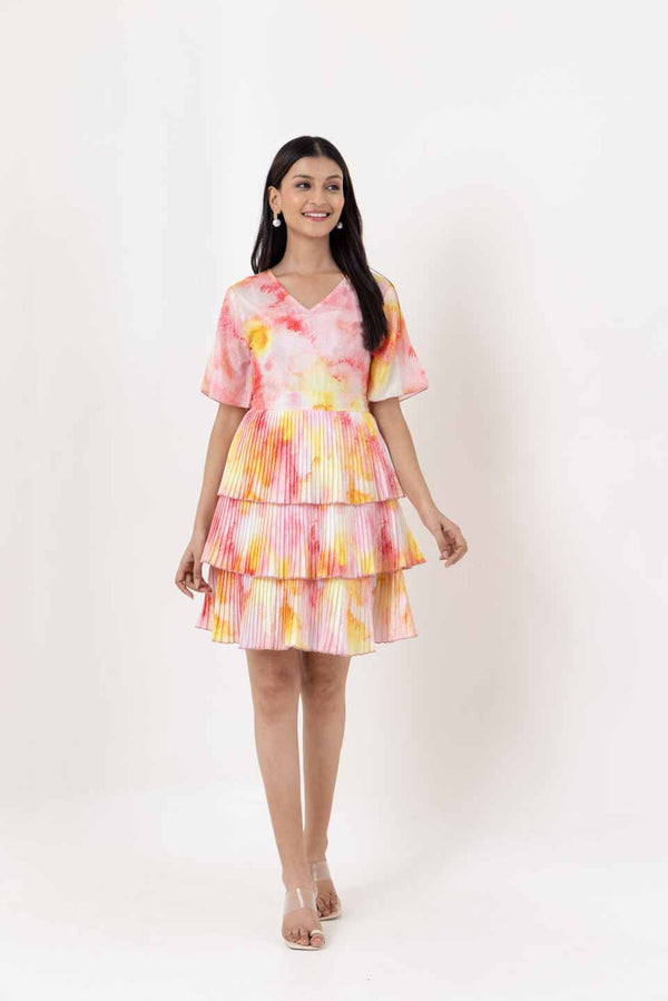 Pleats please party dress multicolor