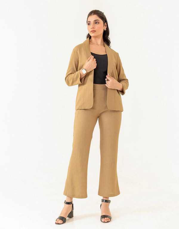 OLIVIA GREENISH BEIGE 2 PCS BLAZER SET