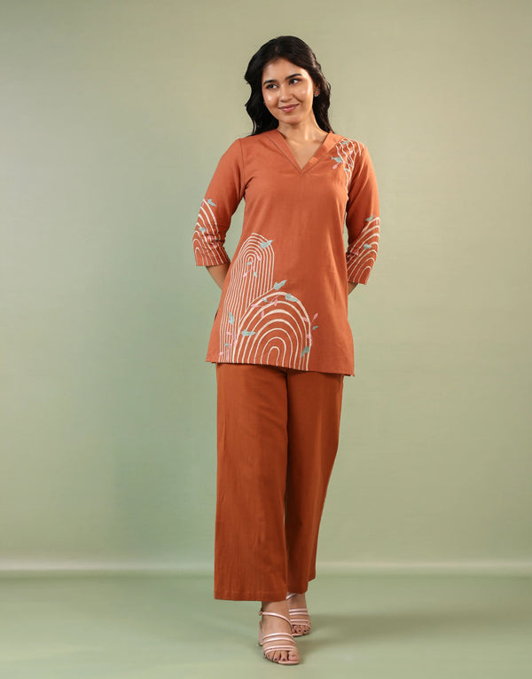 PENNY RUST EMBROIDERED CO-ORD SET