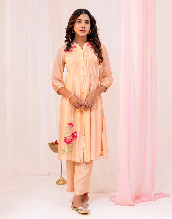 RUHI CREAM EMBROIDERED KURTA SET