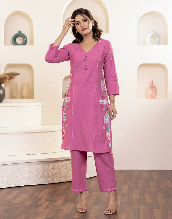 SAFAA PINK KURTA PANT SET