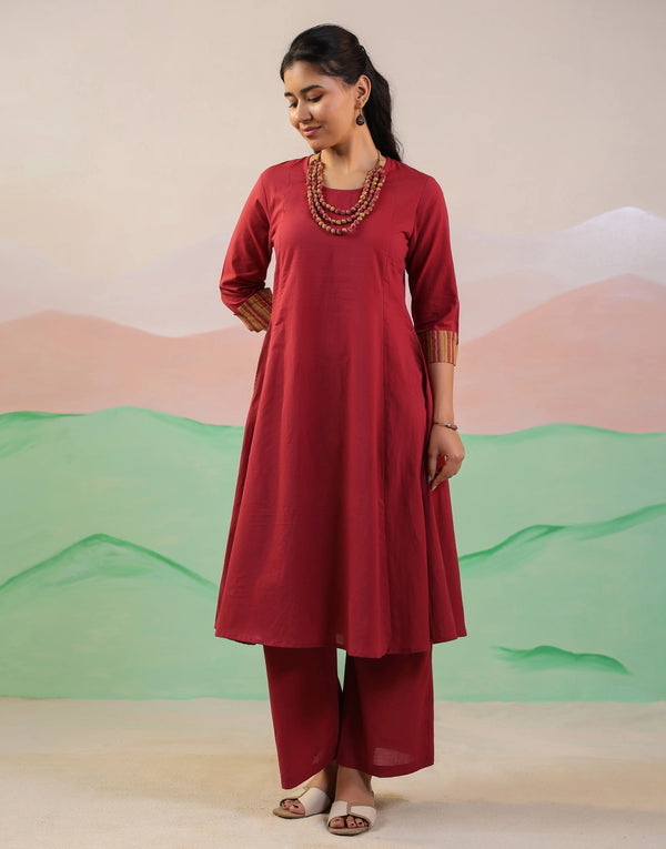 SANJH GAJRI SOLID KURTA SET