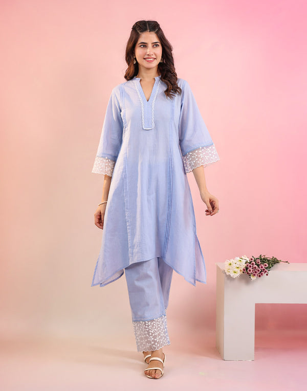 TAMANNA BLUE EMBROIDERED KURTA SET