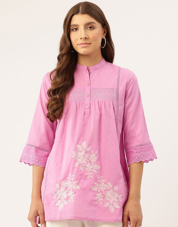 TIA LILAC EMBROIDERED TOPS