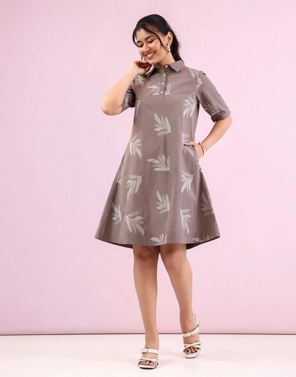 TWINKLE GREY EMBROIRED DRESS