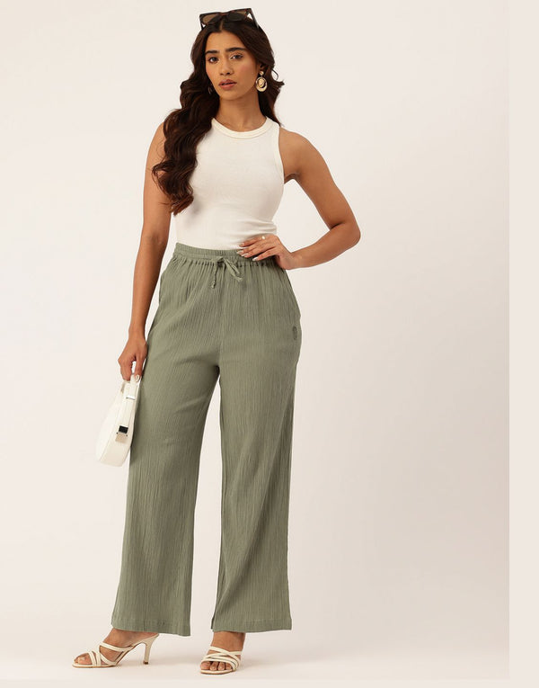 VISTARA GREEN EMBROIDRED PANTS