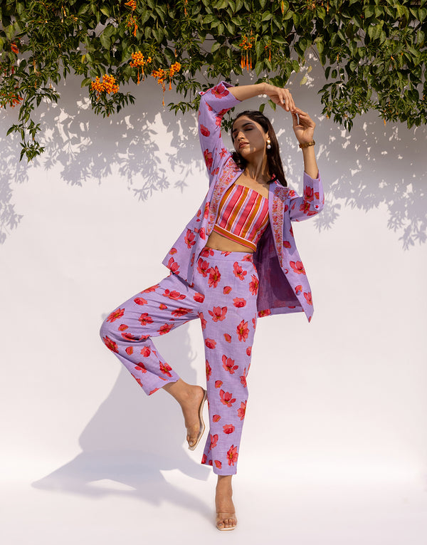 Athens co-ord set (Purple Print)