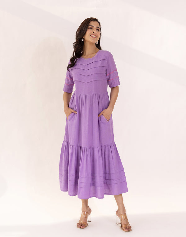 Munich Midi Dress (Purple)