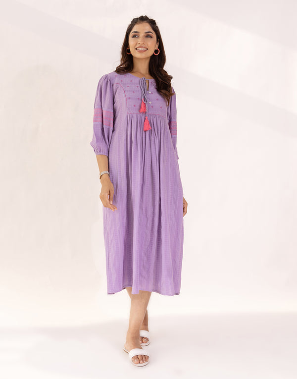 Cairo Midi Dress (Lavender)