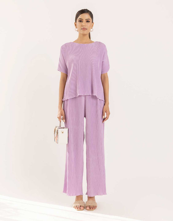 Rachael pleated co-ord set in Lilac